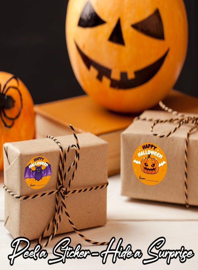 Kqfdr Happy Halloween Round Stickers, 40 Pcs Trick or Treat Name Label for Gift Wrapping, Self-Adhesive Round Seal Labels for Party Favors Marking -A03 - Image 5
